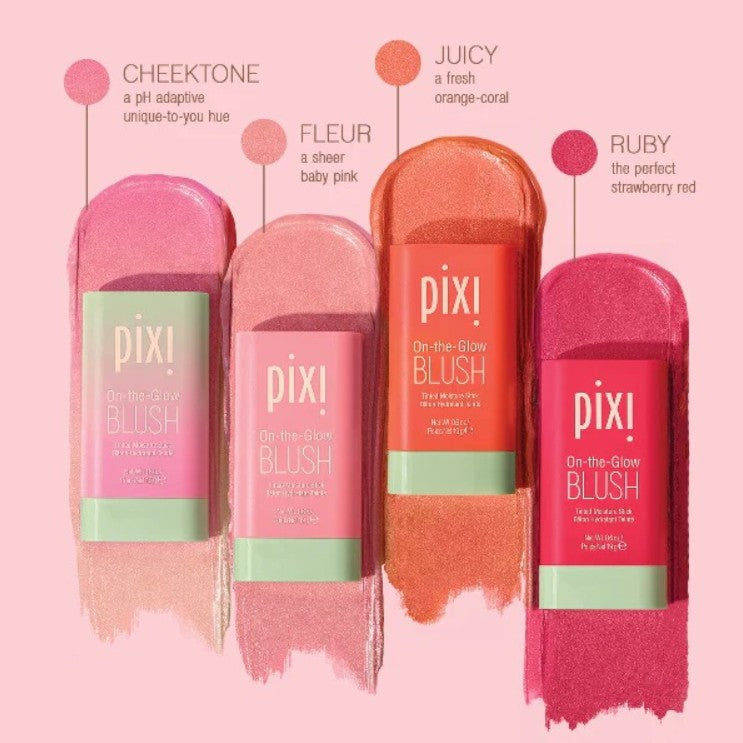 PIXI On-the-Glow Blush - Cheek 3-in-1 Lip Tinted Moistured Blush Stick Silky Brighten Blush Cream