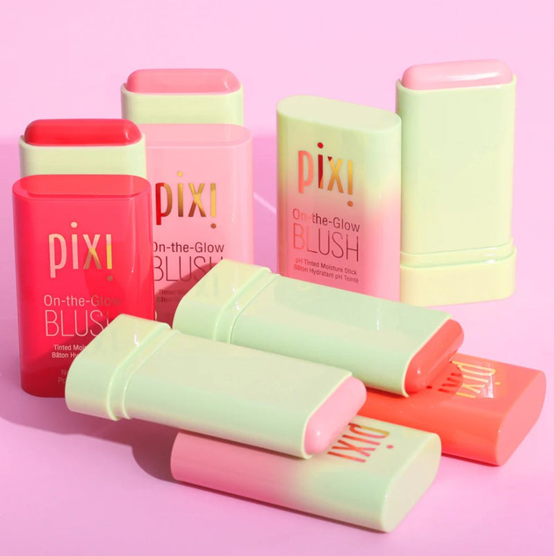 PIXI On-the-Glow Blush - Cheek 3-in-1 Lip Tinted Moistured Blush Stick Silky Brighten Blush Cream