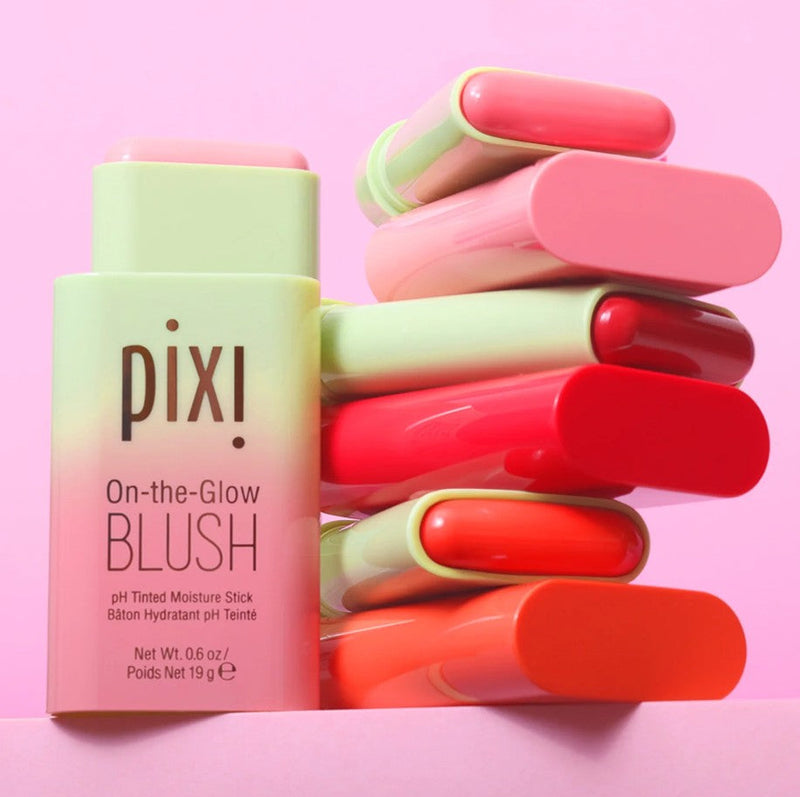 PIXI On-the-Glow Blush - Cheek 3-in-1 Lip Tinted Moistured Blush Stick Silky Brighten Blush Cream