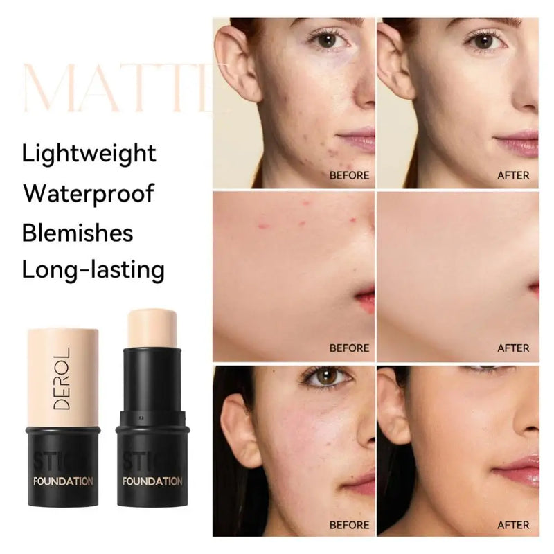 DEROL Waterproof Matte Finish Stick Foundation Concealer